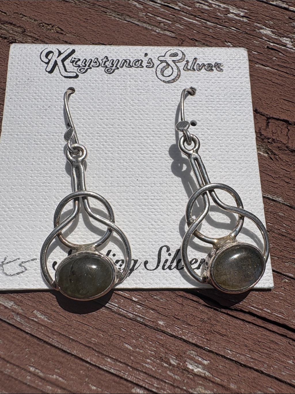Sterling Silver And Labradorite Artisan Made Earrings